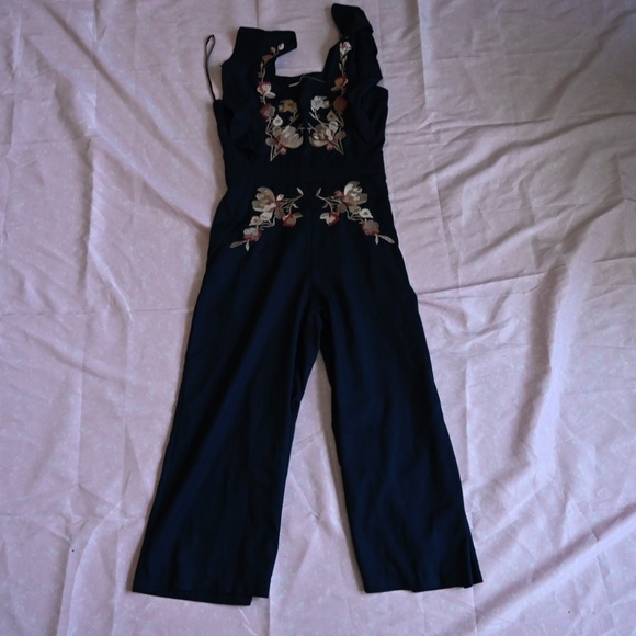 Navy Embroidered Jumpsuit – Size S - Picture 4 of 6